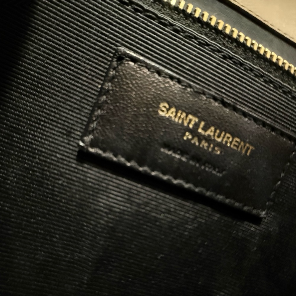 Saint Laurent Taupe Quilted Crossbody Bag - Picture 9 of 11
